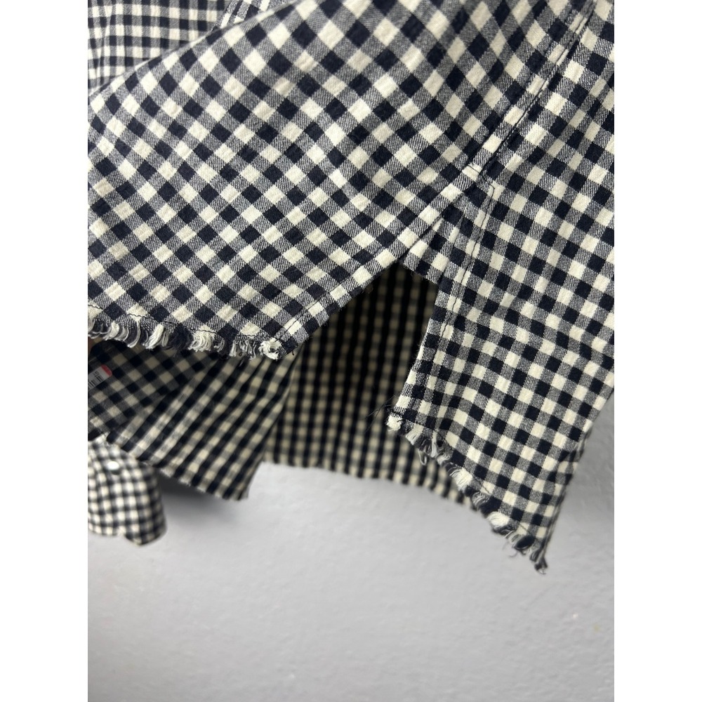 Helmut Lang Gingham Cotton Wool Snap Button Down Shirt Black White Small - Picture 6 of 10